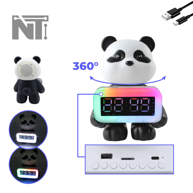 Parlante Rgb Despertador Panda